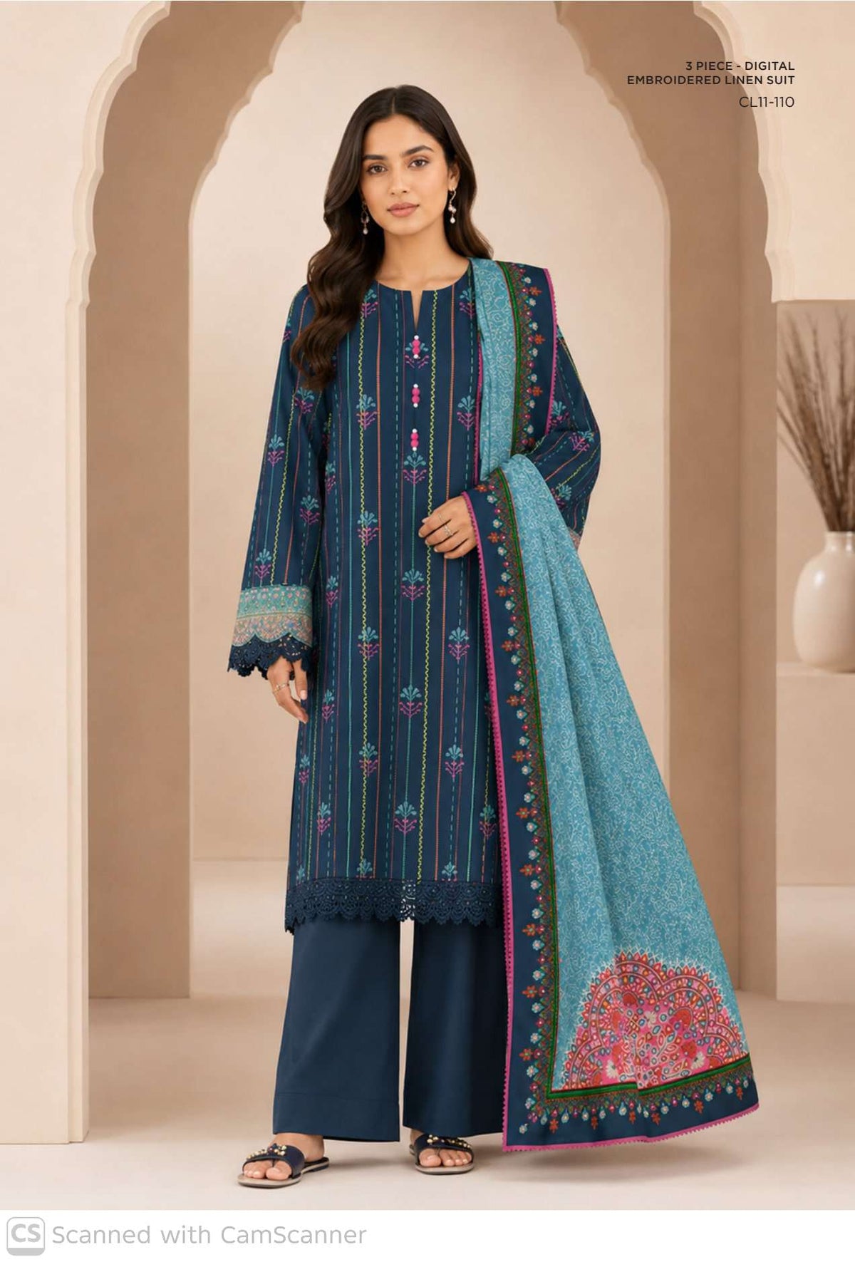 Sapphire Linen Suit Design 15 – Winter 2026 Unstitched (Copy)