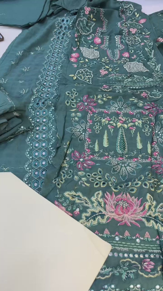 Republic Lawn Embroidered Suit/ 3pcs / khush Libass