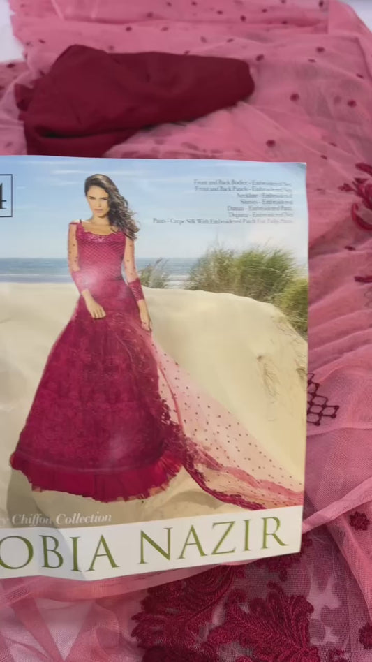 Sobia Nazir Pink Net Embroidered Maxi with Embroidered Dupatta | Summer Collection 2026