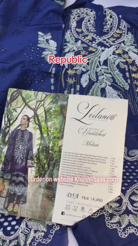 Republic Lawn Embroidered Suit