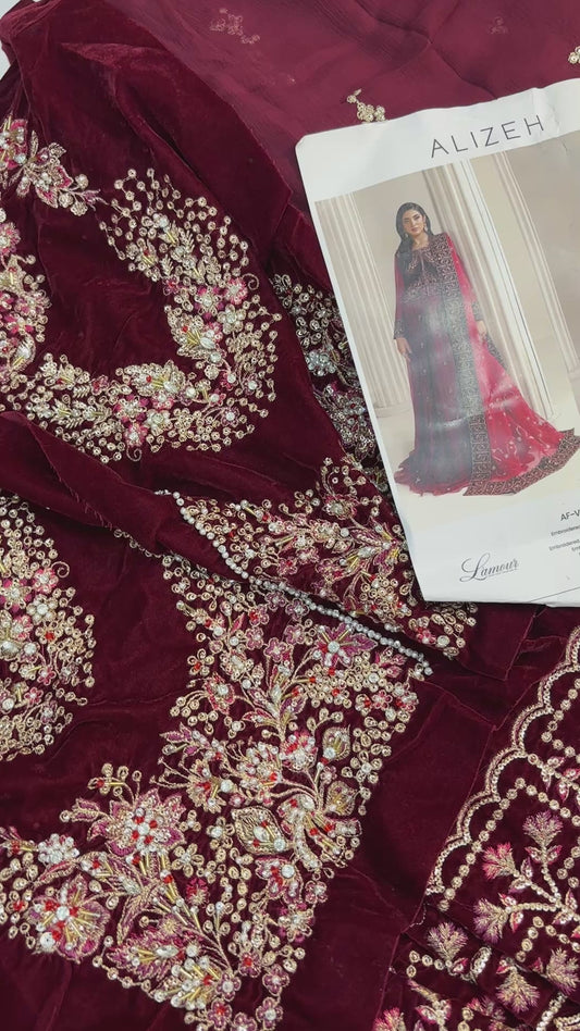 Alizeh By Baroque Velvet Fresh Suit