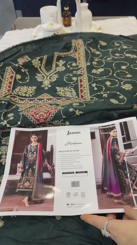 JAZMIN LUXURY LAWN SHAHKAAR