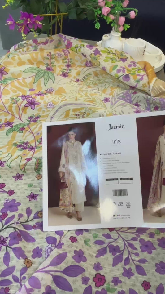 Jazmin Luxury Lawn Iris D01
