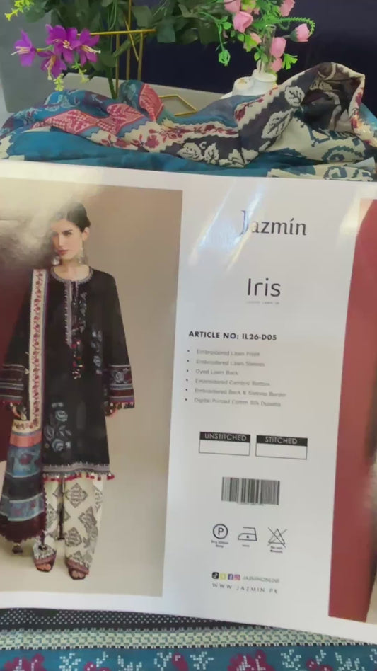 Jazmin Luxury Lawn Iris D05