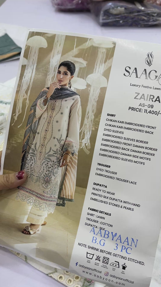 Aabyan By Qalamkar Luxury Lawn B fresh