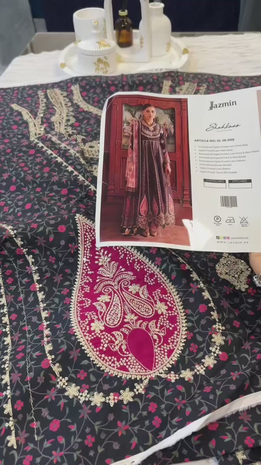 JAZMIN LUXURY LAWN SHAHKAAR MAXI